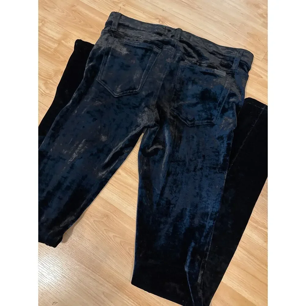 JOE'S Black Velvet Leggings Size 28 Small Mid Rise - Picture 5 of 8